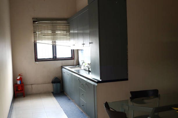 Kitchen interior with dim colors in an apartment or house